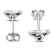 6pairs, Plain Silver Trinity Stud Earrings, ep271